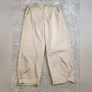 Zara Straight Cuffed Chino Ankle Pants Khaki Size 4